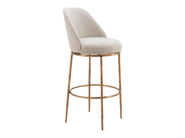 Nordhavn Swivel Barstool Beige & Gold