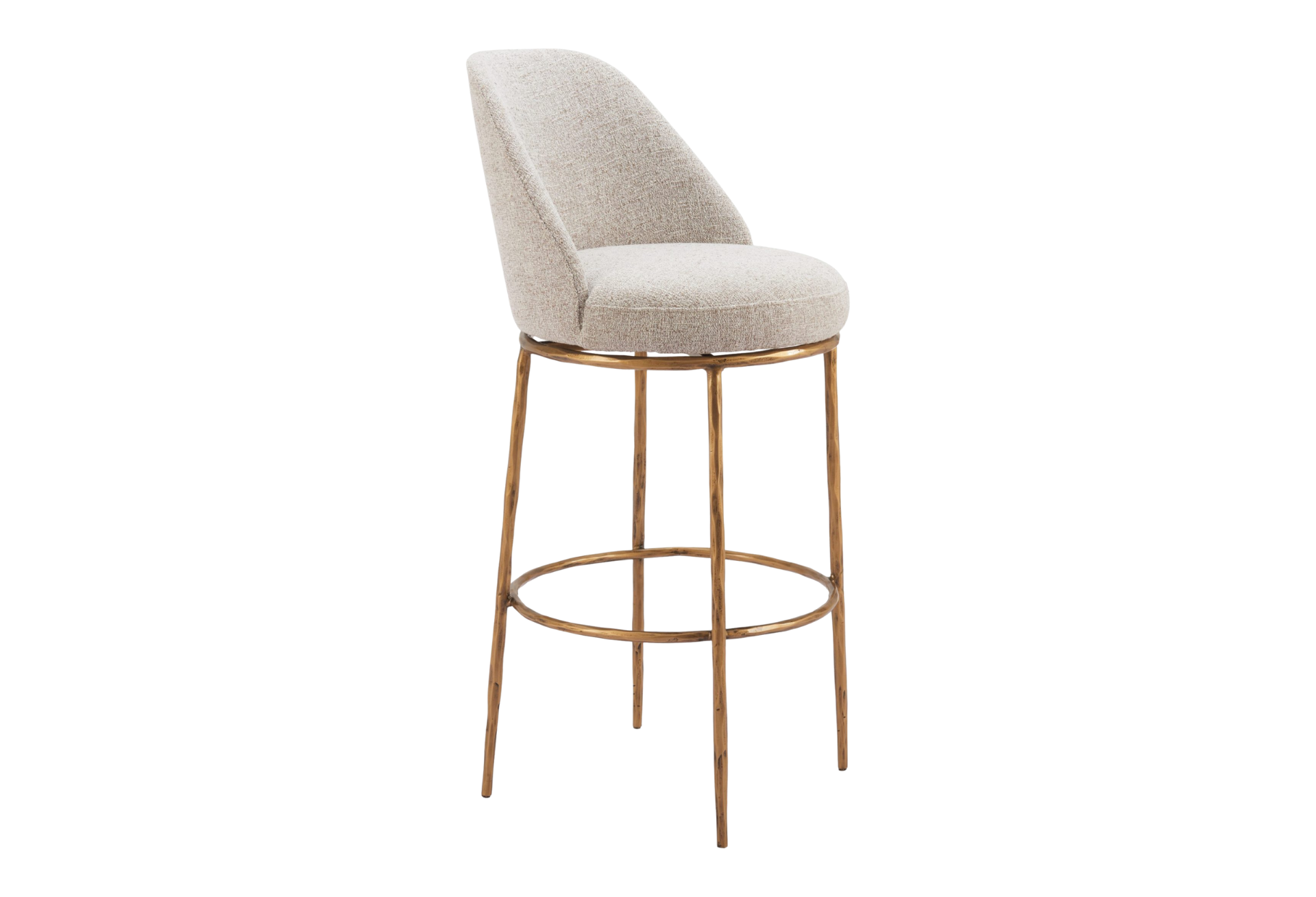 Nordhavn Swivel Barstool Beige & Gold