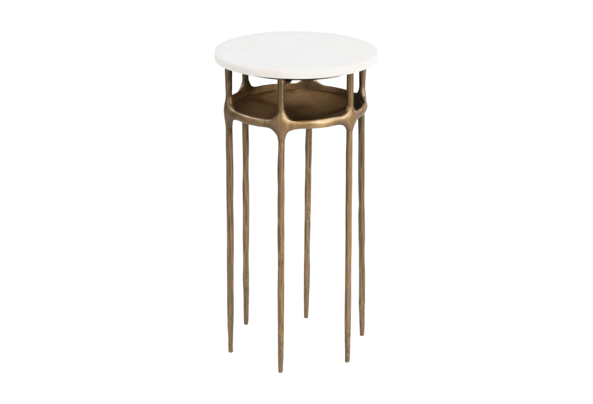 Bild Side Table White & Brass