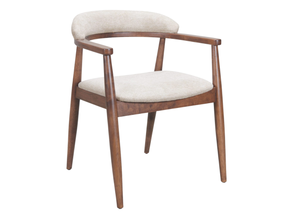 Goka Dining Chair Beige & Walnut