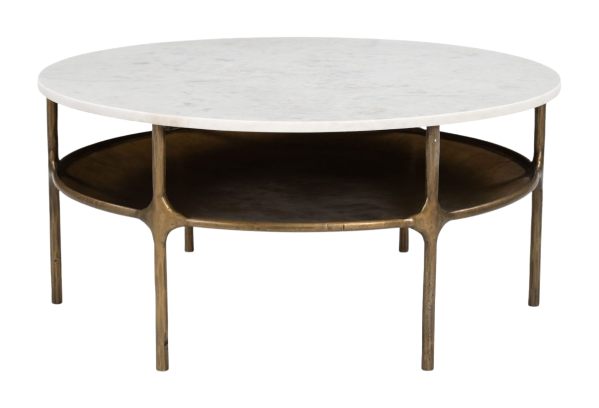 Bild Coffee Table White & Brass