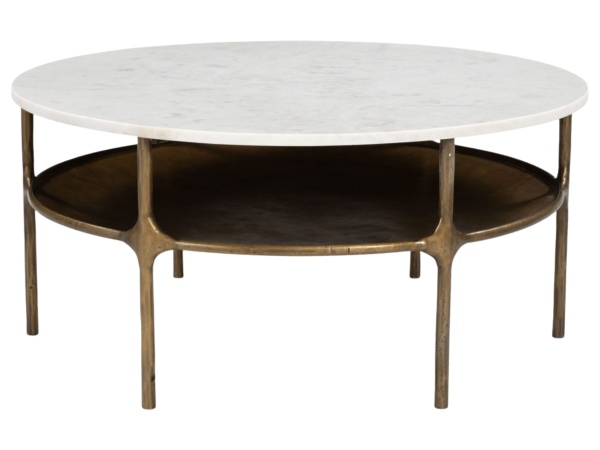 Bild Coffee Table White & Brass