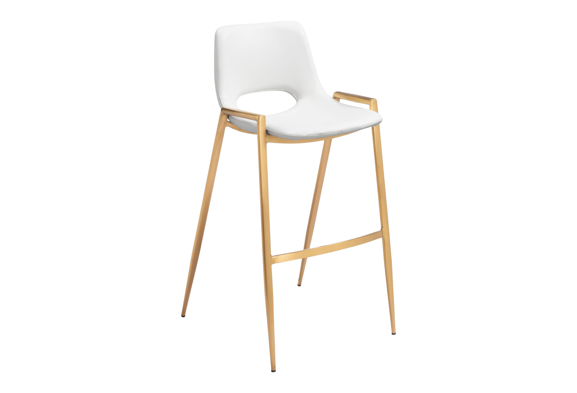 Desi Barstool (Set of 2) White & Gold