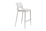 Ace Barstool (Set of 2) White & Silver