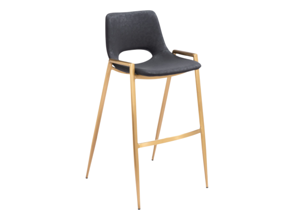Desi Barstool (Set of 2) Black & Gold