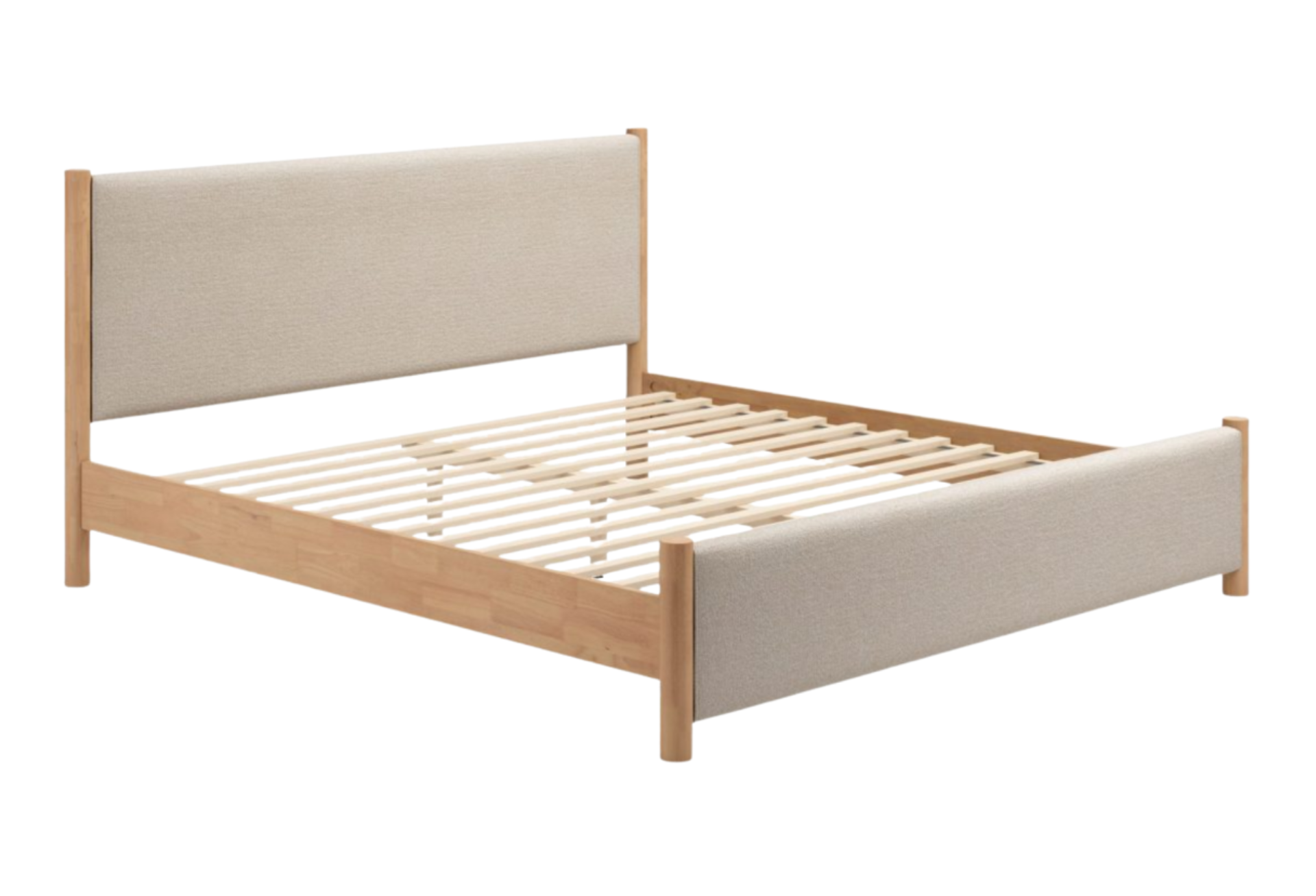 Hadi King Bed Beige & Natural