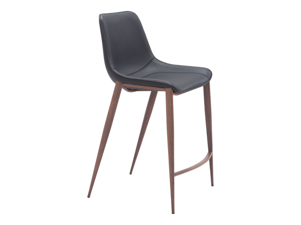 Magnus Counter Stool (Set of 2) Black & Walnut