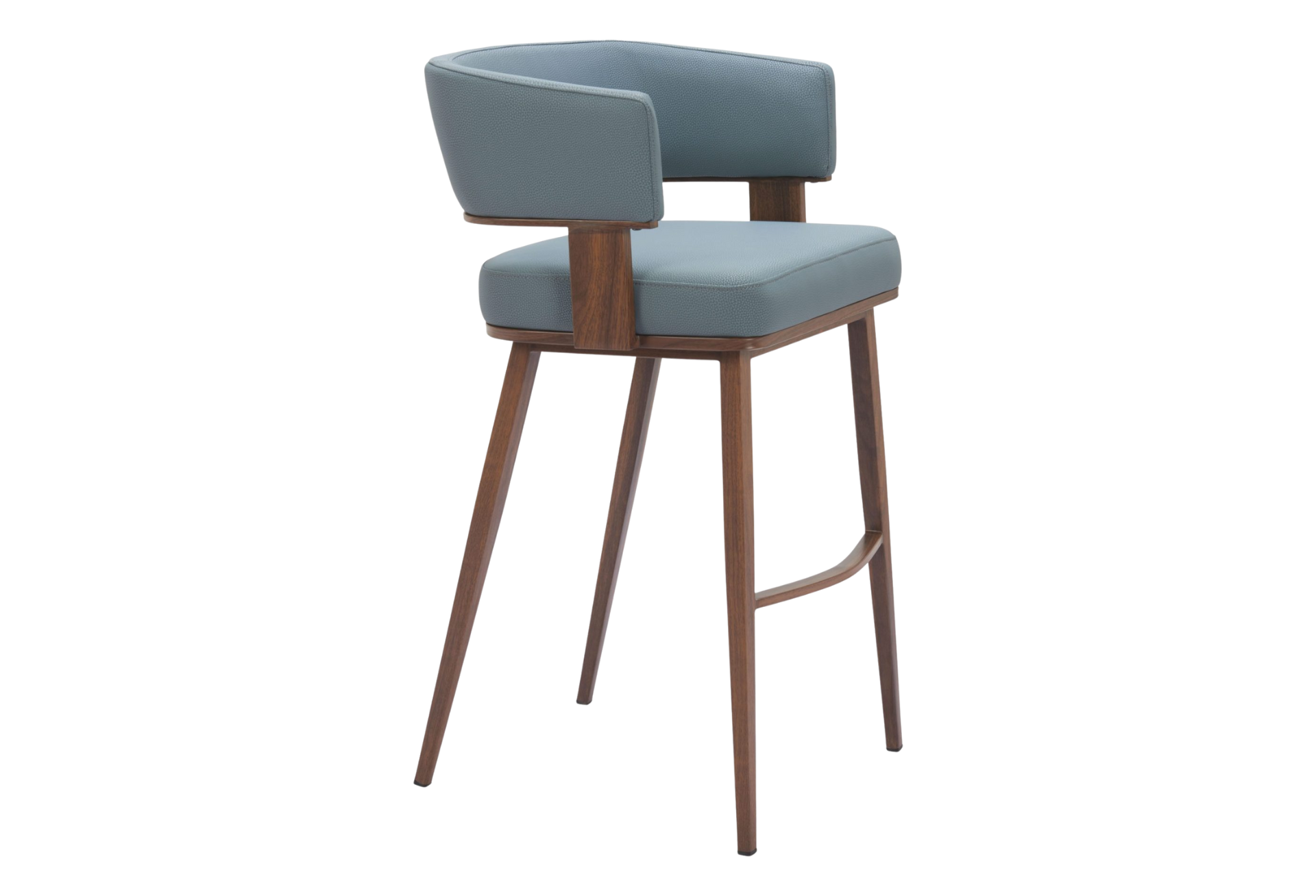 Poise Barstool Azure Gray & Walnut