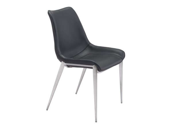 Magnus Dining Chair (Set of 2) Black & Silver