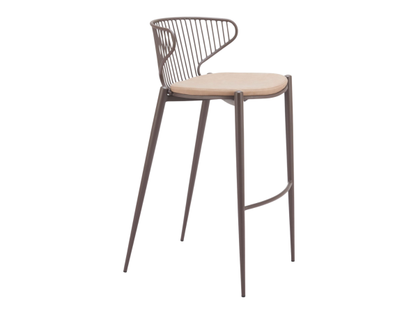 Silues Barstool (Set of 2) Taupe & Brown