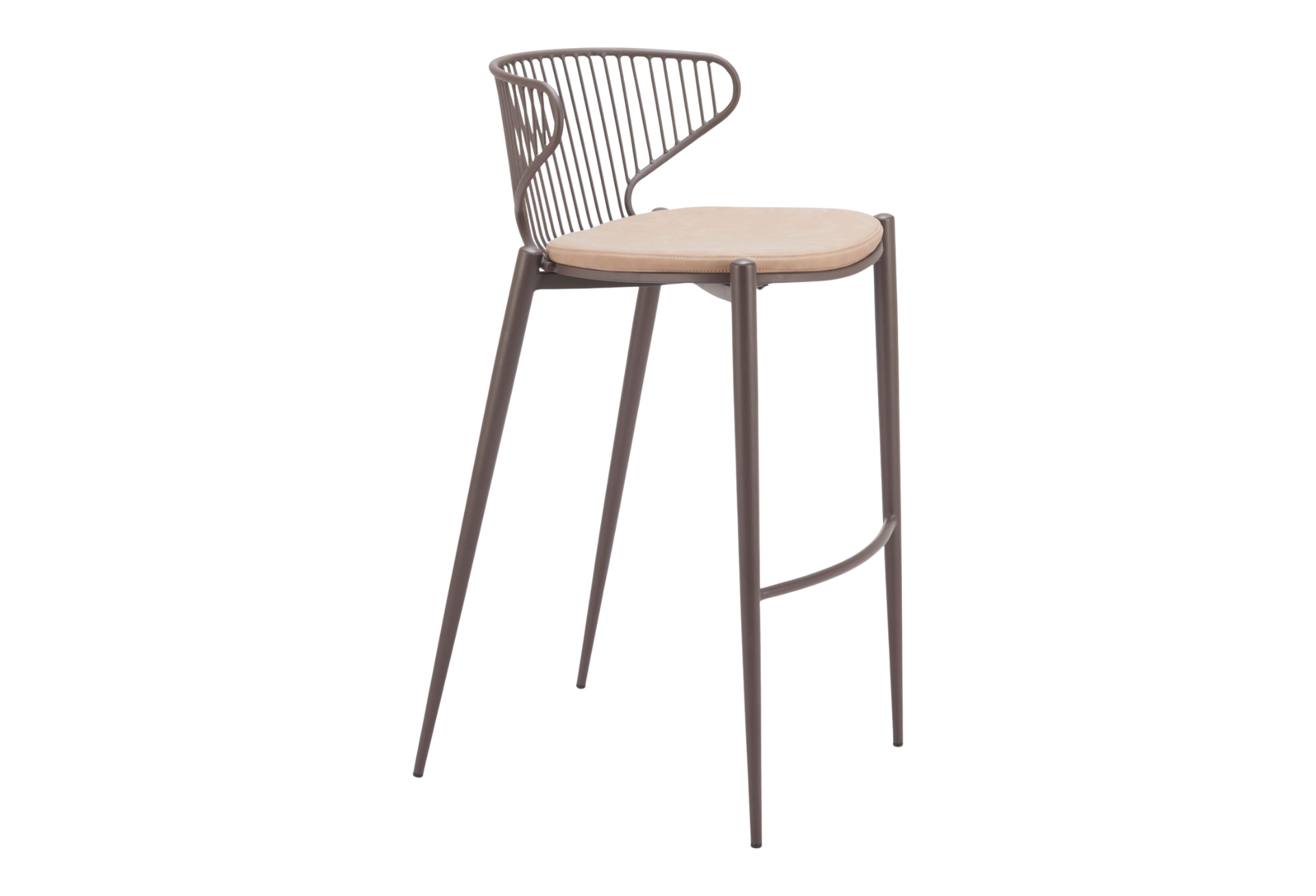Silues Barstool (Set of 2) Taupe & Brown