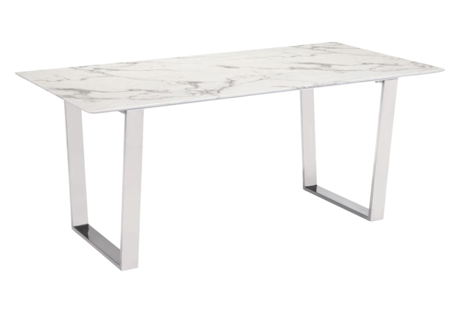 Atlas Dining Table White & Silver