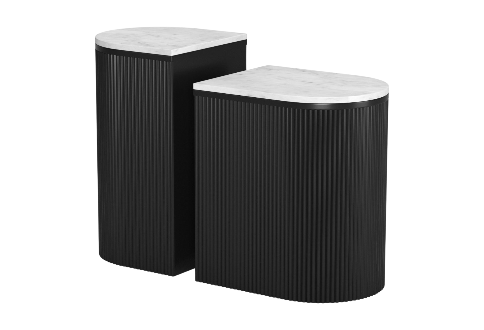 Ormara Side Table Set (2-Piece) White & Black