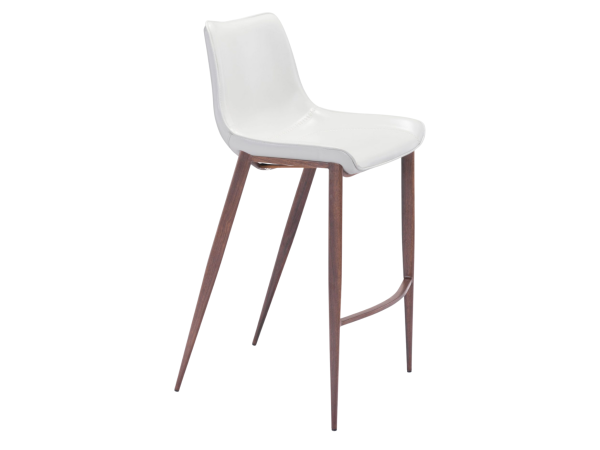 Magnus Barstool (Set of 2) White & Walnut