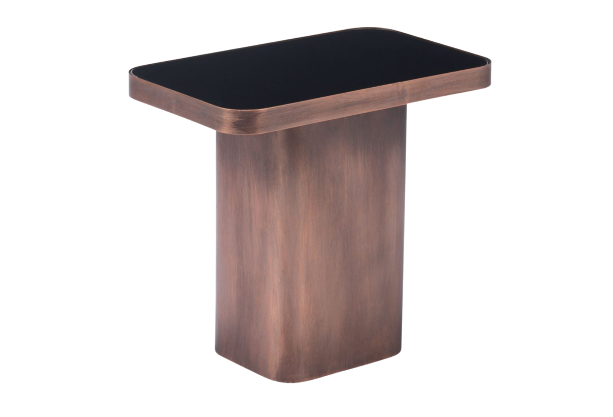 Marcos Side Table Black & Antique Bronze