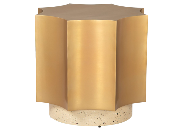 Osam Side Table Gold & Beige