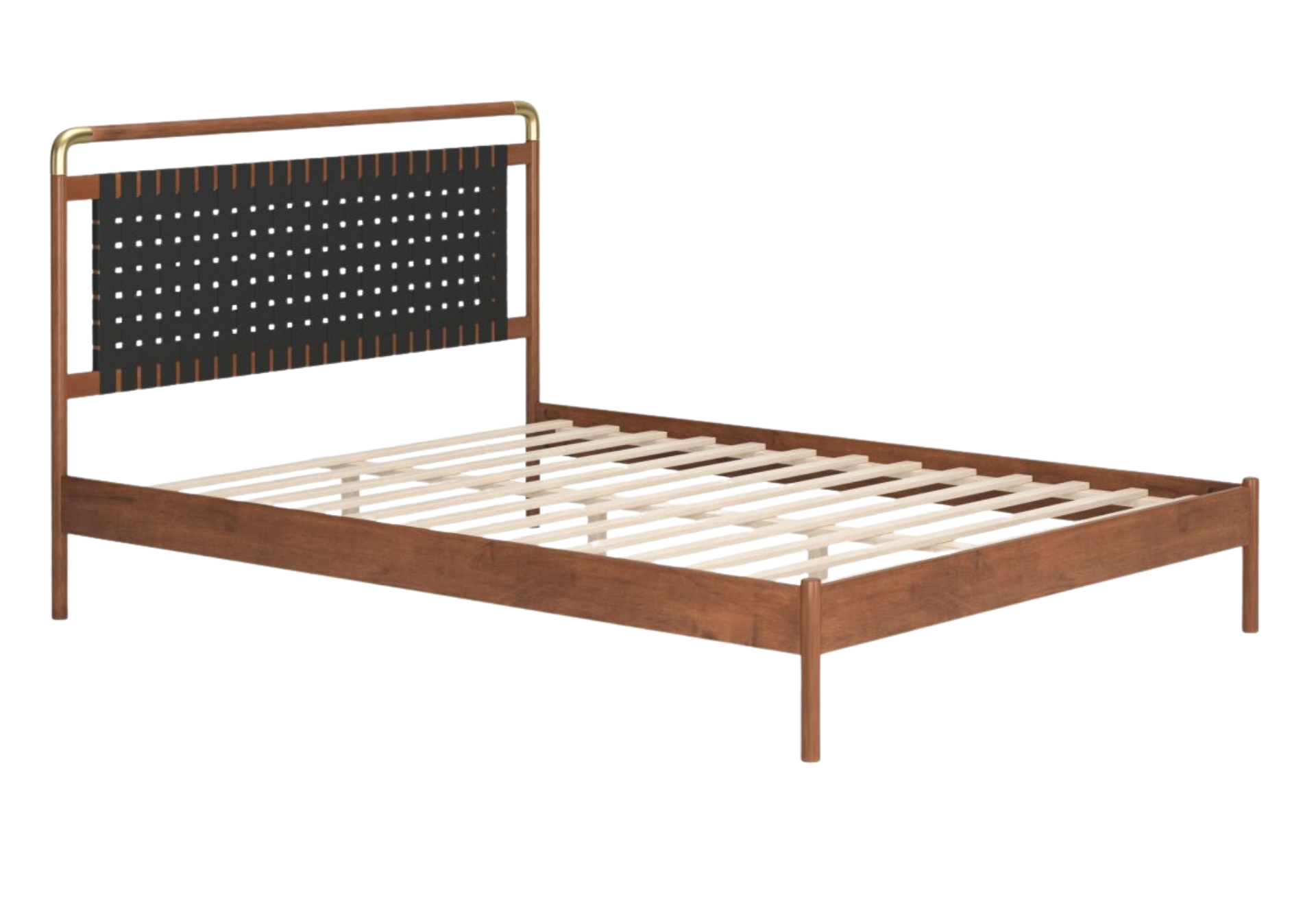 Netz Queen Bed Black & Walnut
