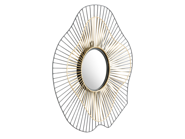 Comet Round Mirror Black & Gold