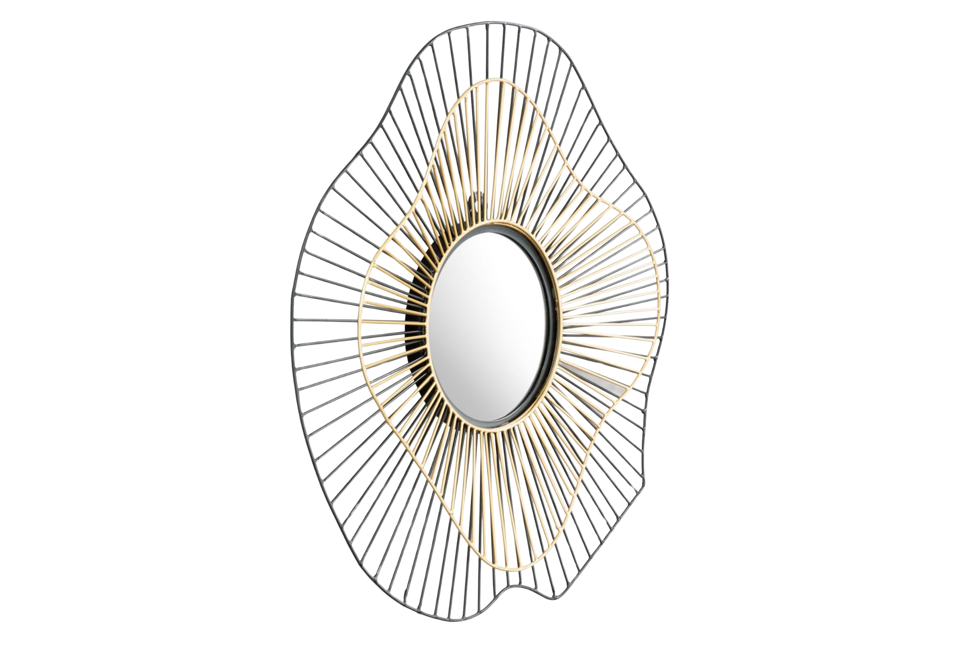 Comet Round Mirror Black & Gold