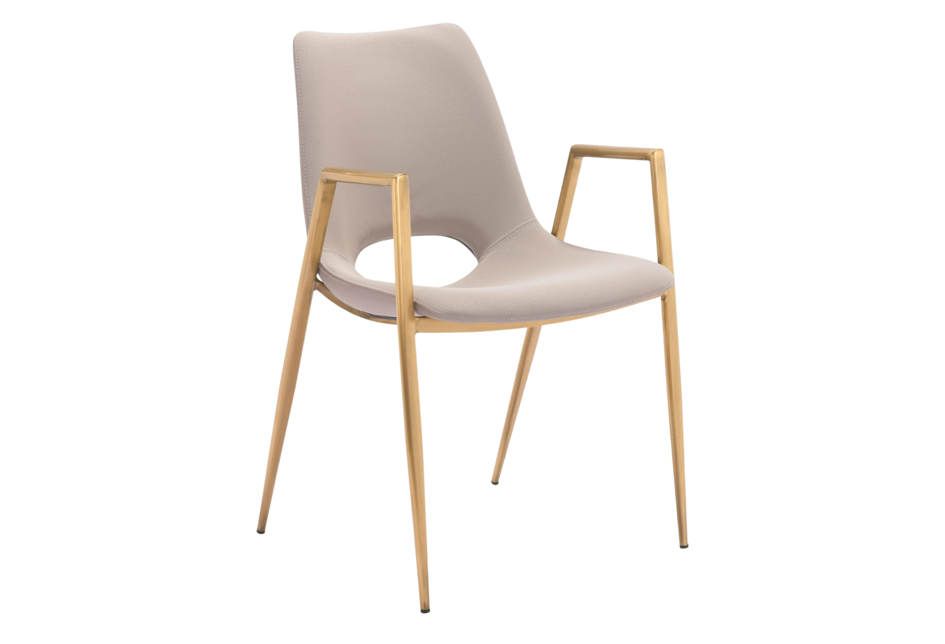 Desi Dining Chair (Set of 2) Beige & Gold