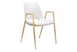 Desi Dining Chair (Set of 2) White & Gold