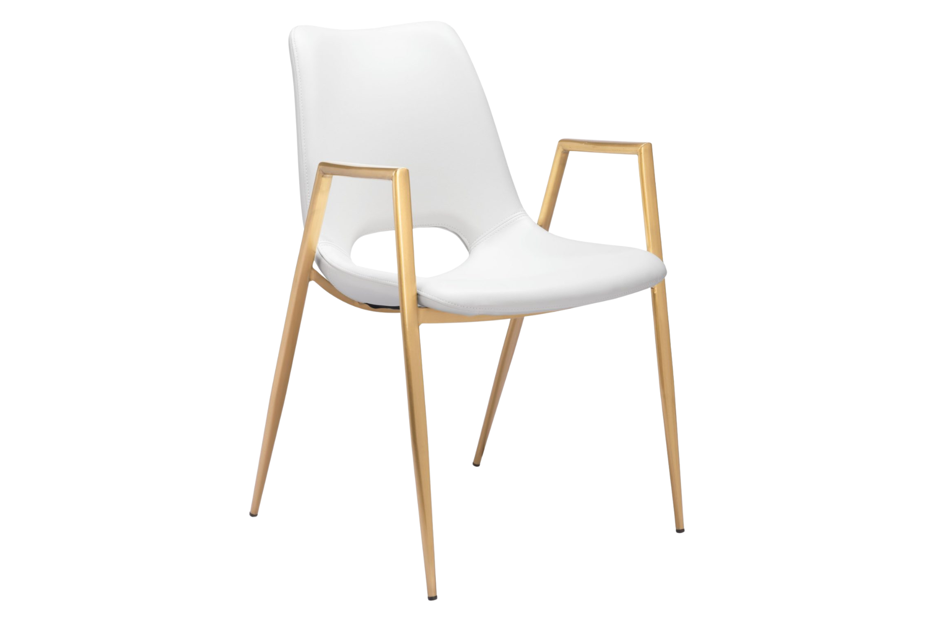 Desi Dining Chair (Set of 2) White & Gold
