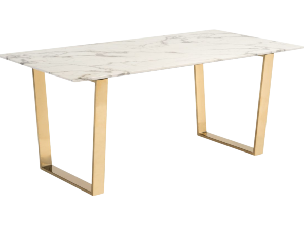 Atlas Dining Table White & Gold