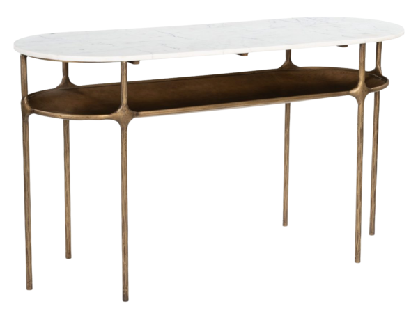 Bild Console Table White & Brass