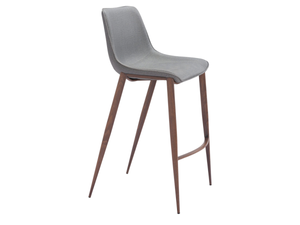 Magnus Barstool (Set of 2) Slate Gray & Walnut
