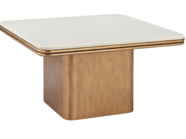 Cher Coffee Table White & Brass