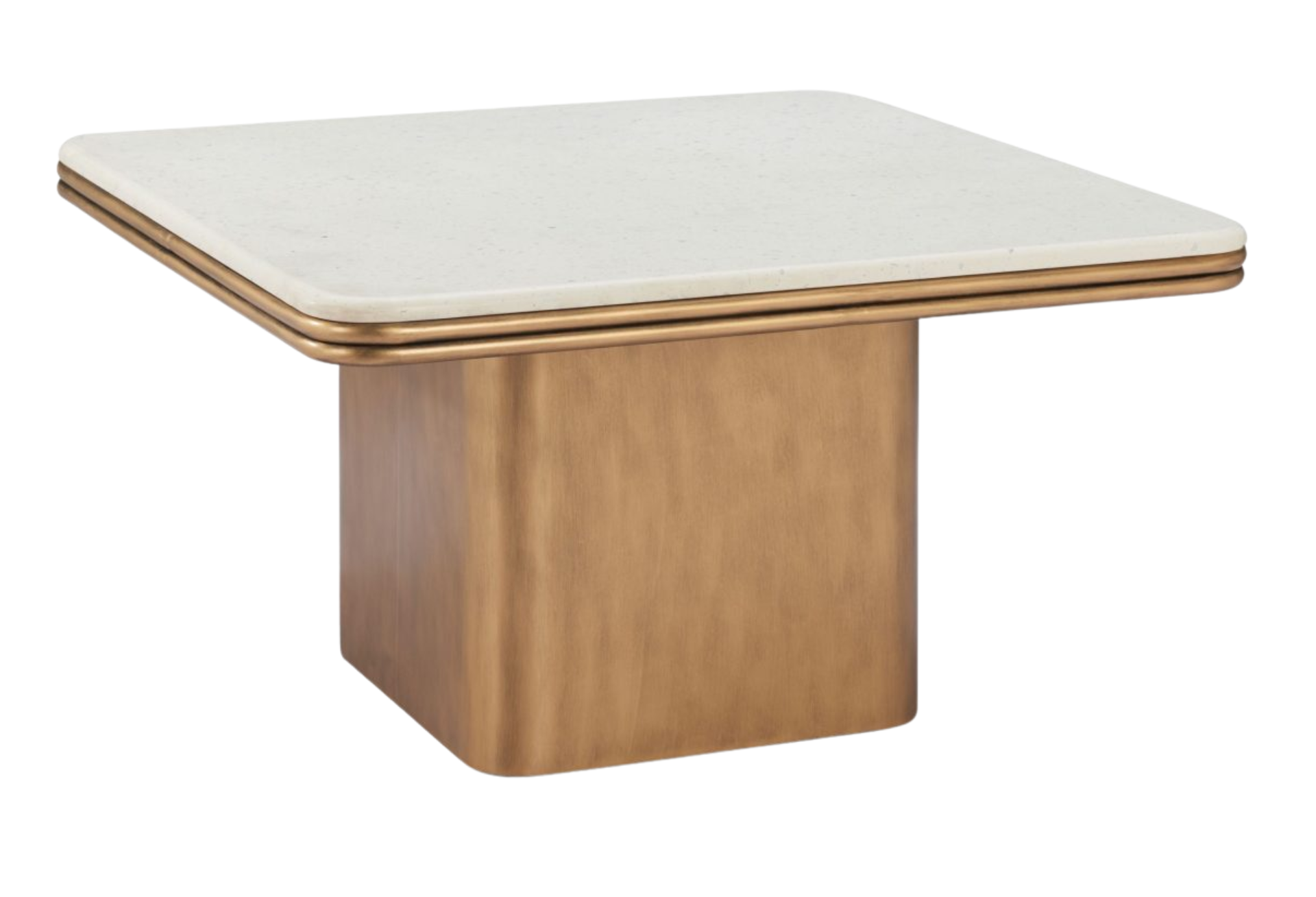Cher Coffee Table White & Brass