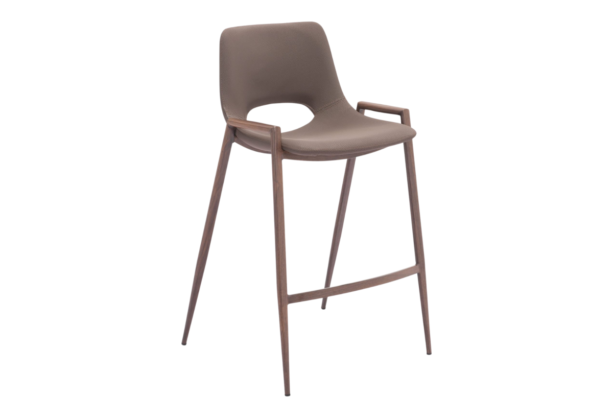 Desi Counter Stool (Set of 2) Brown & Walnut