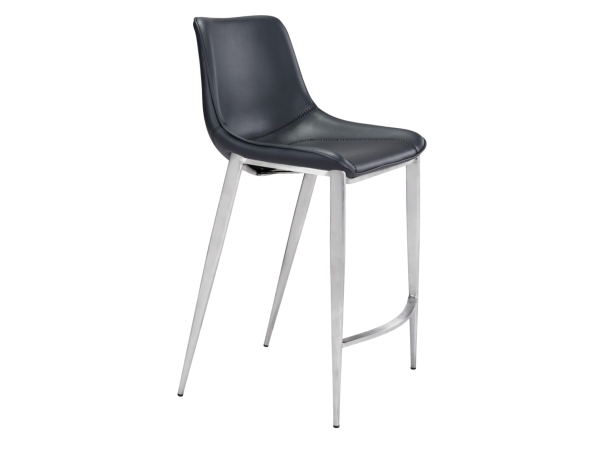 Magnus Counter Stool (Set of 2) Black & Silver
