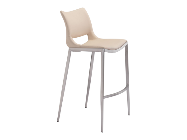 Ace Barstool (Set of 2) Light Pink & Silver