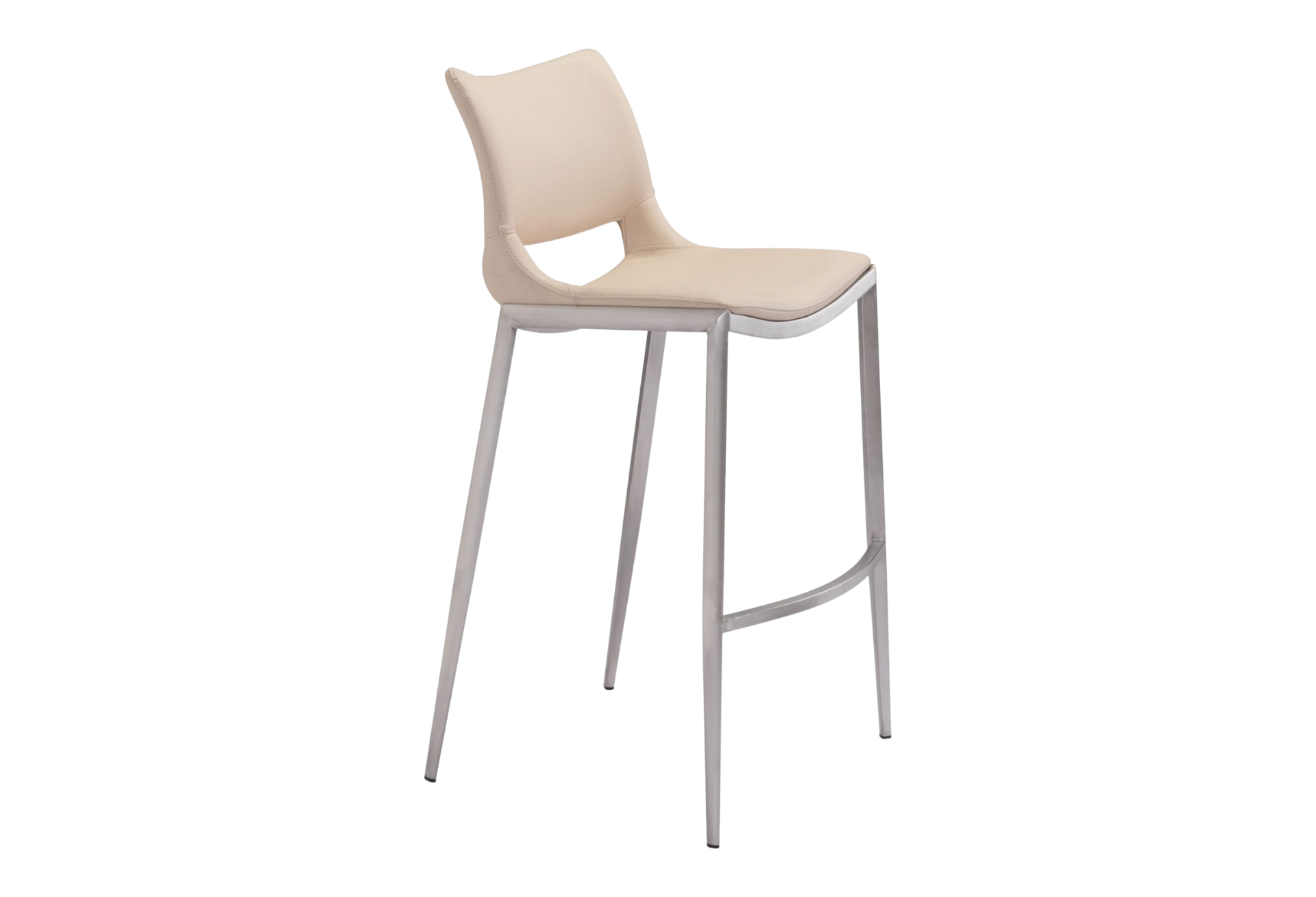 Ace Barstool (Set of 2) Light Pink & Silver