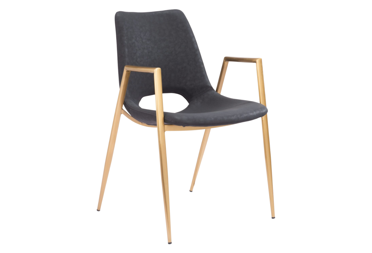 Desi Dining Chair (Set of 2) Black & Gold