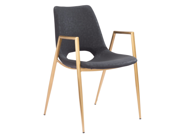 Desi Dining Chair (Set of 2) Black & Gold