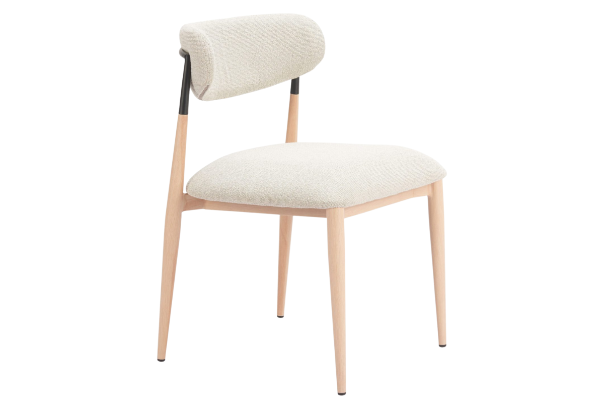 Equinox Armless Dining Chair (Set of 2) Oyster Gray & Natural
