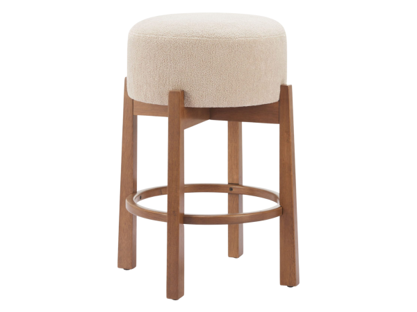 Nade Counter Stool (Set of 2) Beige & Walnut