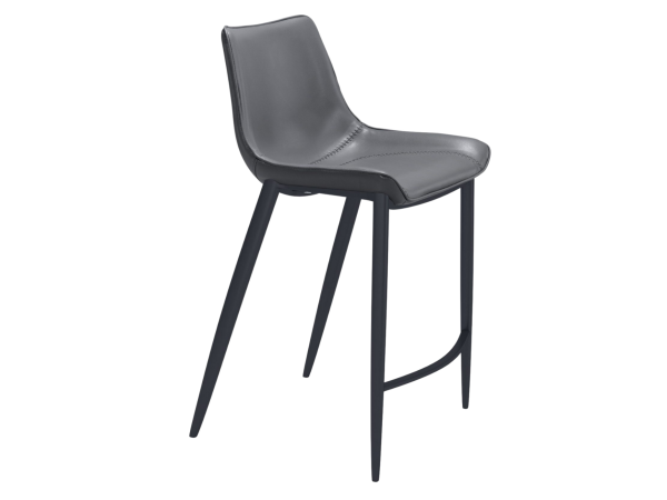Magnus Counter Stool (Set of 2) Dark Gray & Black