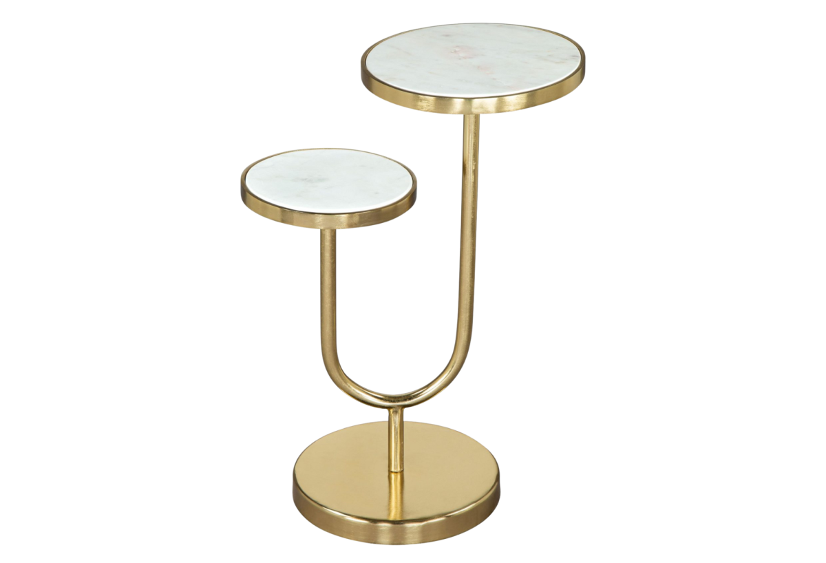Marc Side Table White & Gold
