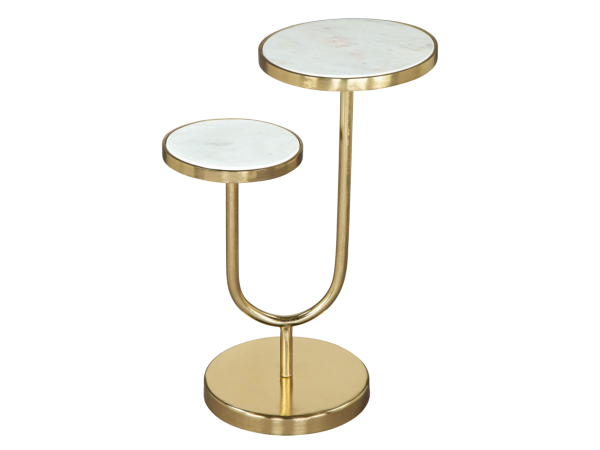 Marc Side Table White & Gold
