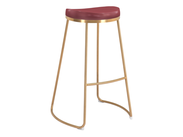 Bree Barstool (Set of 2) Burgundy & Gold
