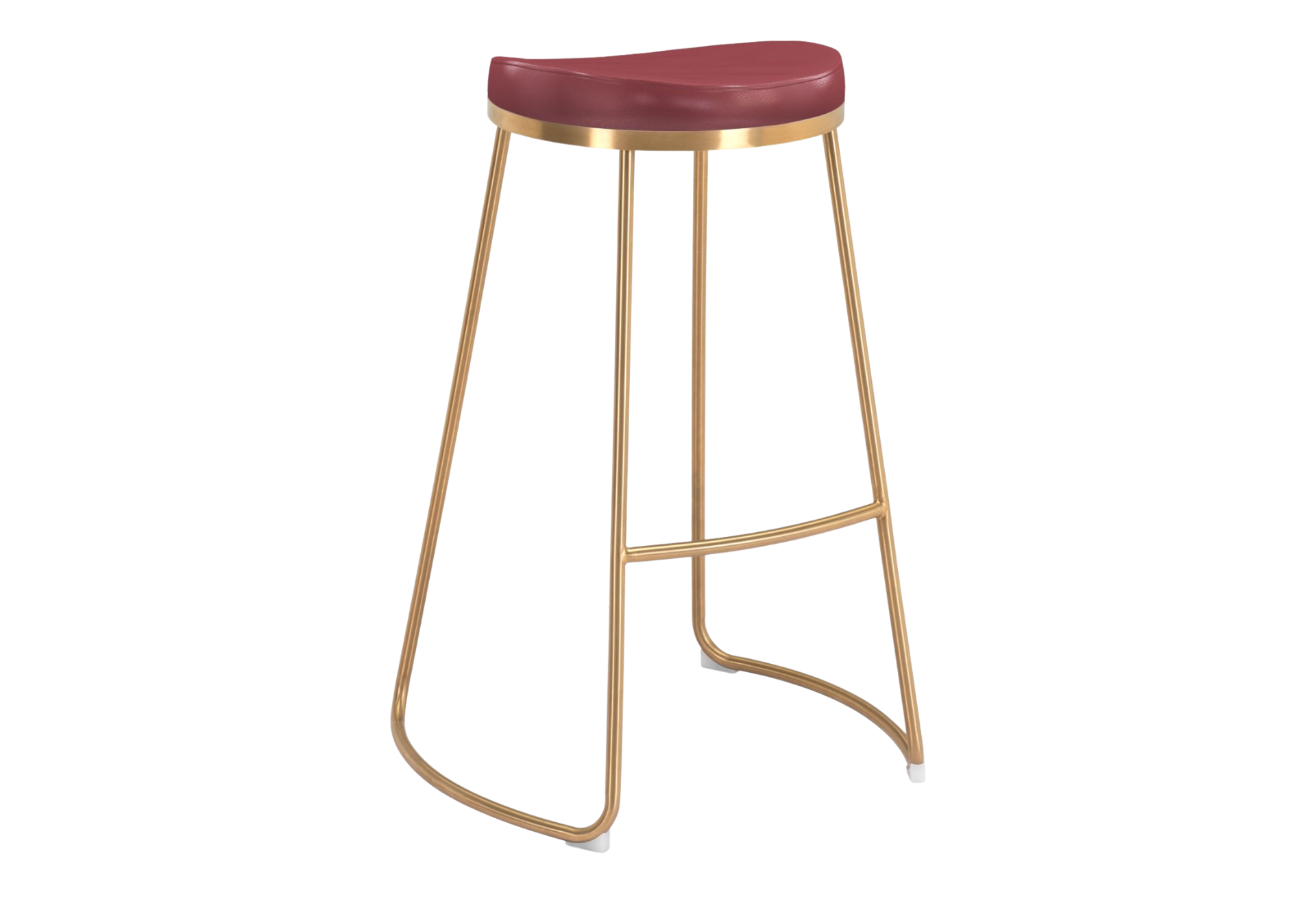 Bree Barstool (Set of 2) Burgundy & Gold