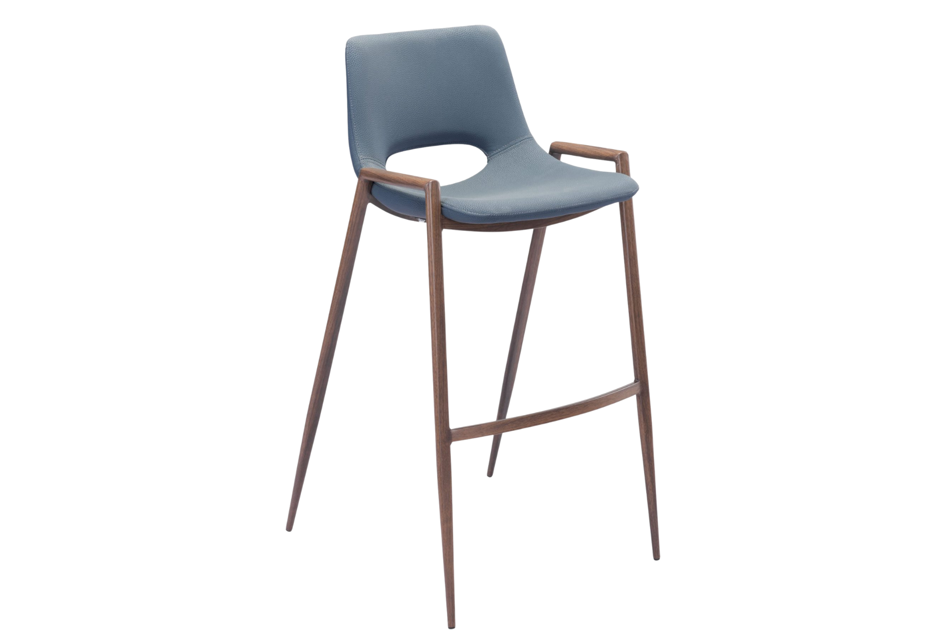Desi Barstool (Set of 2) Azure Gray & Walnut