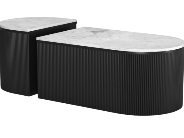 Ormara Coffee Table Set (2-Piece) White & Black