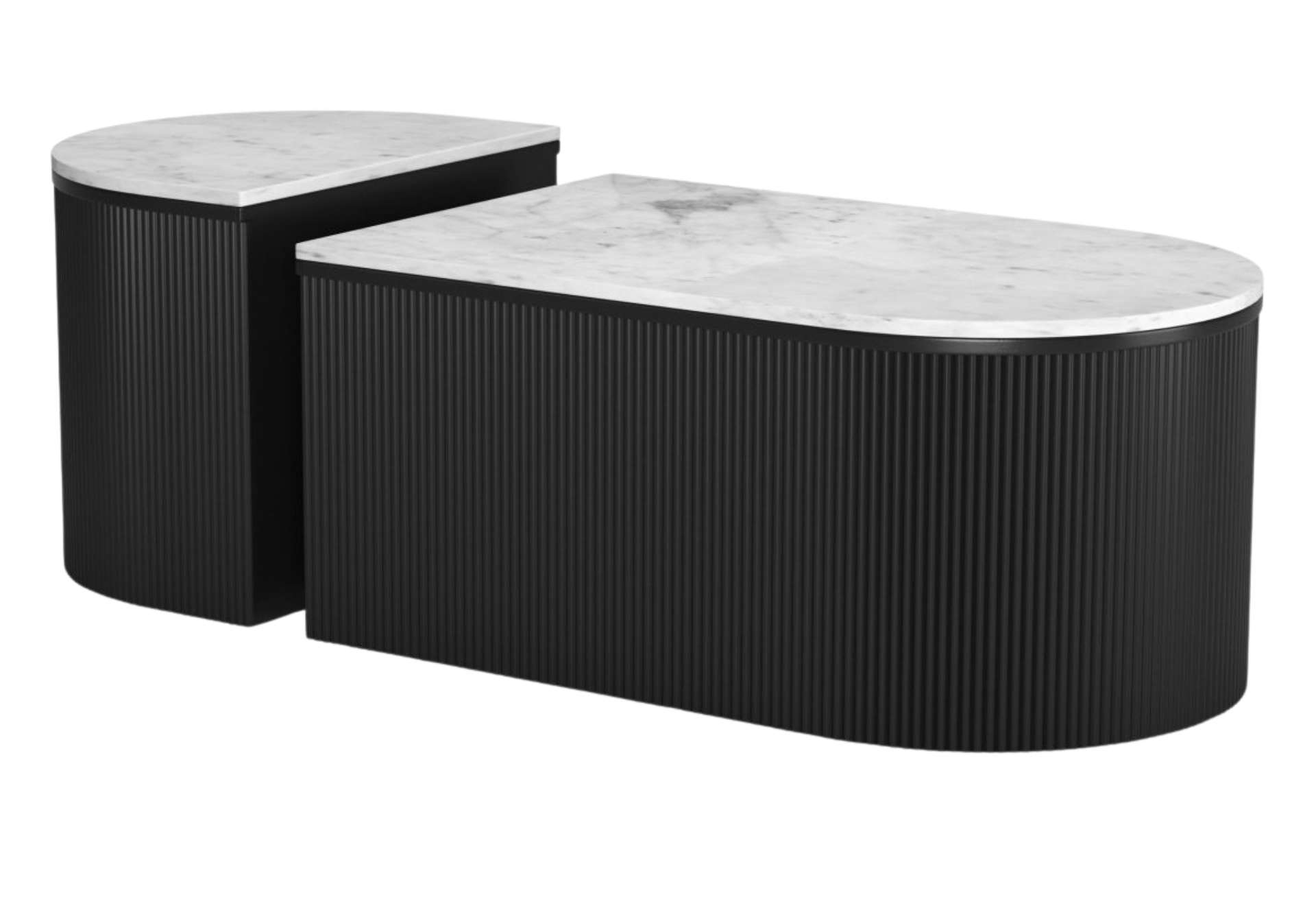 Ormara Coffee Table Set (2-Piece) White & Black