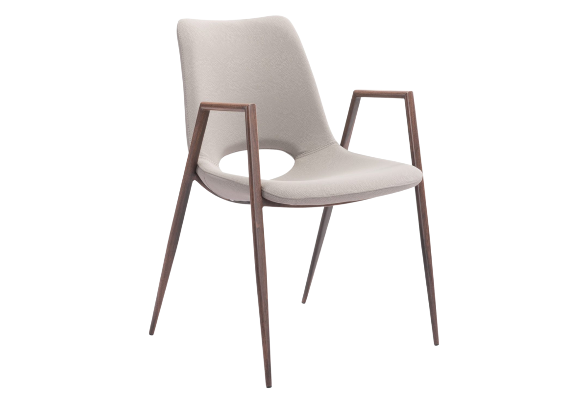 Desi Dining Chair (Set of 2) Beige & Walnut