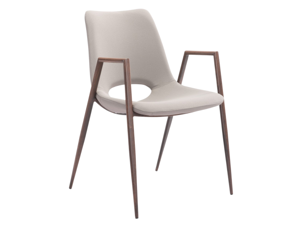 Desi Dining Chair (Set of 2) Beige & Walnut