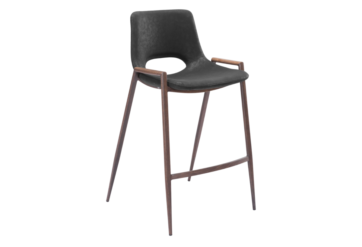 Desi Counter Stool (Set of 2) Black & Walnut